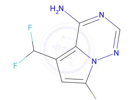 Chemical structure of 7-Bromo-5-(difluoromethyl)pyrrolo[2,1-f][1,2,4]triazin-4-amine