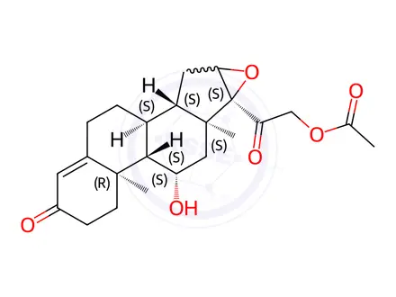 Chemical structure of 16α,17-Epoxycorticosterone 21-Acetate