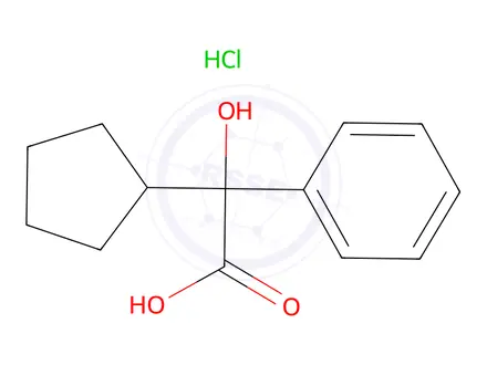 Chemical structure of Alpha-Cyclopentylmandelic acid Hydrochloride