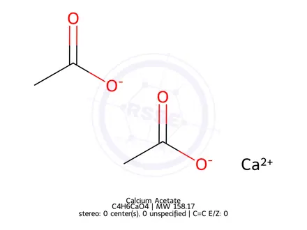 Chemical structure of Calcium Acetate