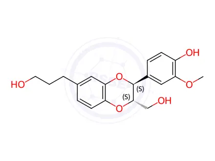 Chemical structure of 4',9,9'-Trihydroxy-3'-methoxy-3,7'-epoxy-4,8'-oxyneolignan