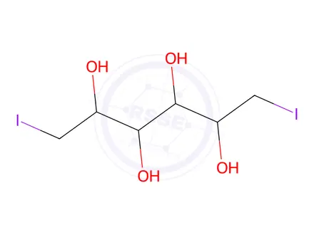 Chemical structure of 1,6-Dideoxy-1,6-diiodo-D-mannitol