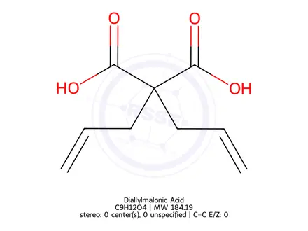 Chemical structure of Diallylmalonic Acid