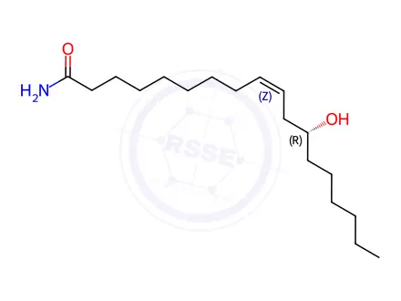 Chemical structure of [R-(Z)]-12-hydroxy-9-octadecenamide
