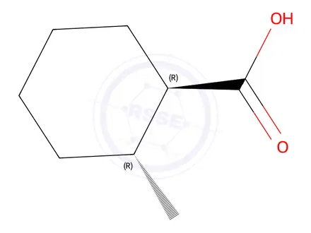 Chemical structure of trans-2-methylcyclohexanecarboxylic acid