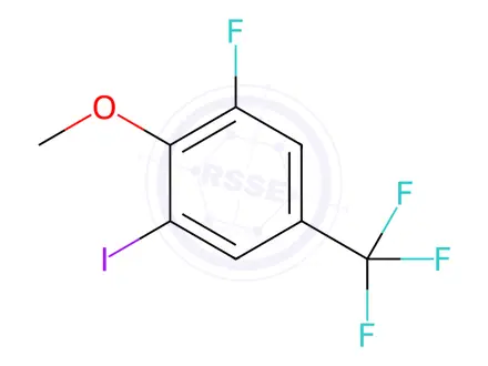 Chemical structure of 1-Fluoro-3-iodo-2-methoxy-5-(trifluoromethyl)benzene