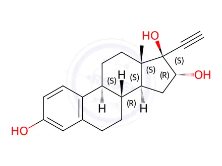 Chemical structure of 17-Ethynylestriol