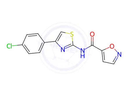Chemical structure of N-(4-(4-Chlorophenyl)thiazol-2-yl)isoxazole-5-carboxamide