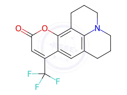 Chemical structure of 2,3,6,7-Tetrahydro-9-(trifluoromethyl)-1H,5H,11H-[1]benzopyrano(6,7,8-ij)quinolizin-11-one 2,3,6,7-Tetrahydro-9-trifluoromethyl-1H,5H-quinolizino(9,1-gh)coumarin 53518-18-6 8-Trifluoromethyl-2,3,5,6-4H-1,H-11-oxa-3a-aza-benzo[de]anthracen-10-one 9-(trifluoromethyl)-2,3,6,7-tetrahydro-1H-pyrano[2,3-f]pyrido[3,2,1-ij]quinolin-11(5H)-one Coumarin 153 Coumarin 540A