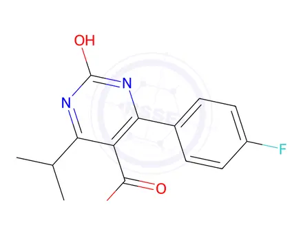 Chemical structure of 4-(4-Fluoro-phenyl)-2-hydroxy-6-isopropyl-pyrimidine-5-carboxylic acid