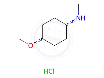 Chemical structure of 4-methoxy-N-methylcyclohexan-1-amine hydrochloride