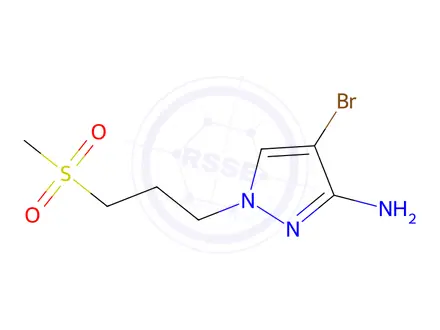 Chemical structure of 4-Bromo-1-(3-(methylsulfonyl)propyl)-1h-pyrazol-3-amine