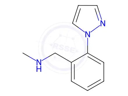 Chemical structure of N-methyl-1-[2-(1H-pyrazol-1-yl)phenyl]methanamine dihydrochloride