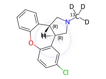 Chemical structure of Asenapine-13C,d3