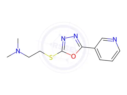 Chemical structure of N,N-Dimethyl-2-((5-(pyridin-3-yl)-1,3,4-oxadiazol-2-yl)thio)ethanamine