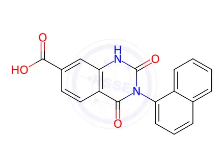 Chemical structure of 3-(Naphthalen-1-yl)-2,4-dioxo-1,2,3,4-tetrahydroquinazoline-7-carboxylic acid