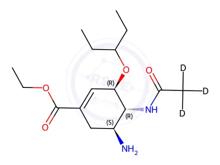 Chemical structure of Oseltamivir-d3 Solution in Acetonitrile