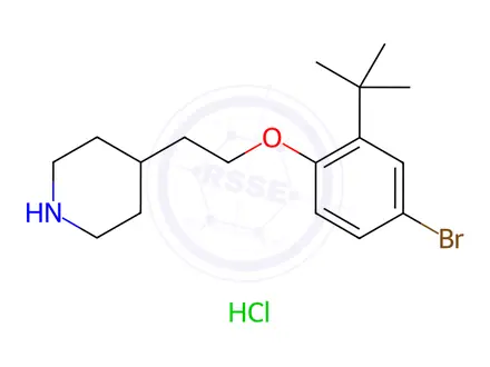 Chemical structure of 4-{2-[4-Bromo-2-(tert-butyl)phenoxy]-ethyl}piperidine hydrochloride