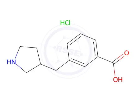 Chemical structure of 3-(Pyrrolidin-3-ylmethyl)benzoic acid hydrochloride