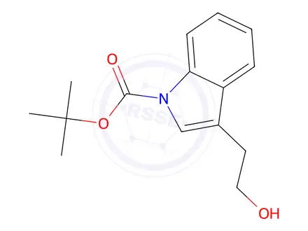 Chemical structure of tert-Butyl 3-(2-Hydroxyethyl)-1H-indole-1-carboxylate