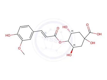 Chemical structure of 4-O-(E)-Feruloylquinic Acid (~90%)