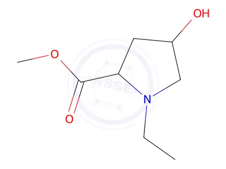 Chemical structure of L-Proline, 1-ethyl-4-hydroxy-, methyl ester, trans-(9CI)