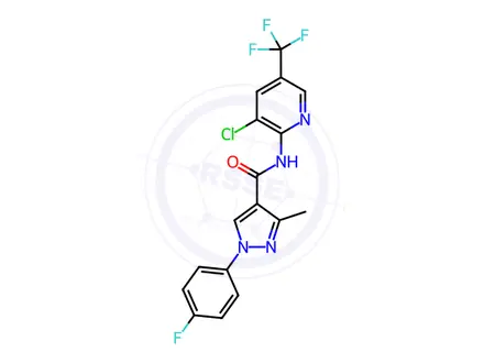 Chemical structure of N-[3-Chloro-5-(trifluoromethyl)pyridin-2-yl]-1-(4-fluorophenyl)-3-methyl-1H-pyrazole-4-carboxamide