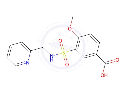 Chemical structure of 4-Methoxy-3-[(pyridin-2-ylmethyl)sulfamoyl]benzoic acid