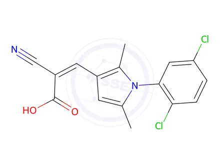 Chemical structure of 2-Cyano-3-[1-(2,5-dichlorophenyl)-2,5-dimethyl-1h-pyrrol-3-yl]prop-2-enoic acid