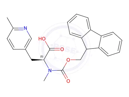 Chemical structure of (2S)-2-({[(9H-fluoren-9-yl)methoxy]carbonyl}(methyl)amino)-3-(6-methylpyridin-3-yl)propanoic acid