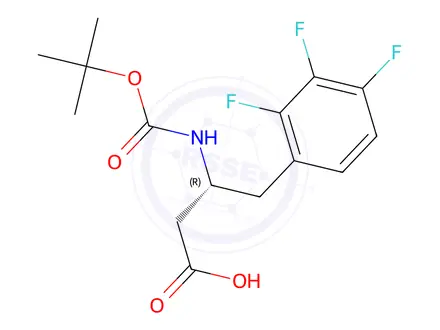 Chemical structure of (R)-3-(tert-Butoxycarbonylamino)-4-(2,3,4-trifluorophenyl)butyric acid