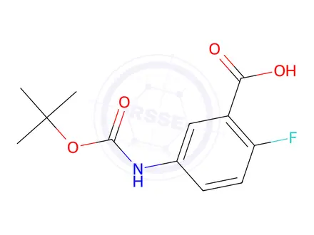 Chemical structure of 5-([(TERT-BUTOXY)CARBONYL]AMINO)-2-FLUOROBENZOIC ACID