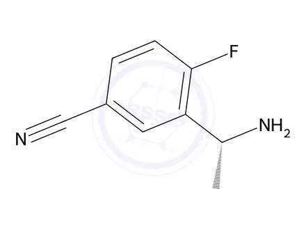 Chemical structure of 3-[(1R)-1-aminoethyl]-4-fluoro-benzonitrile