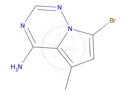 Chemical structure of 7-Bromo-5-methylpyrrolo[2,1-f][1,2,4]triazin-4-amine