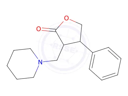 Chemical structure of 4-Phenyl-3-(piperidin-1-ylmethyl)dihydrofuran-2(3H)-one