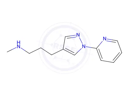 Chemical structure of methyl({3-[1-(pyridin-2-yl)-1h-pyrazol-4-yl]propyl})amine