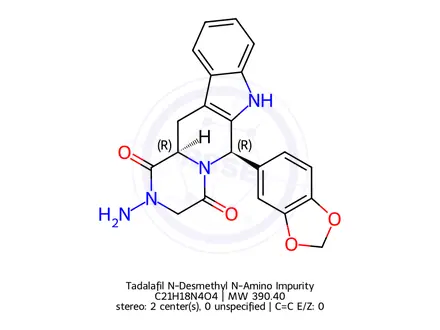 Chemical structure of Tadalafil N-Desmethyl N-Amino Impurity
