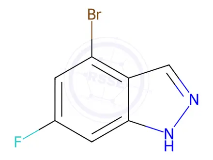 Chemical structure of 4-Bromo-6-fluoro-1H-indazole
