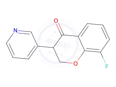 Chemical structure of 8-Fluoro-3-(pyridin-3-yl)chroman-4-one