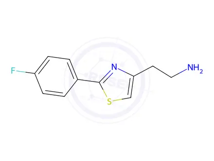 Chemical structure of 2-[2-(4-fluorophenyl)-1,3-thiazol-4-yl]ethan-1-amine