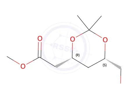 Chemical structure of methyl 2-((4R,6S)-6-(hydroxymethyl)-2,2-dimethyl-1,3-dioxan-4-yl)acetate