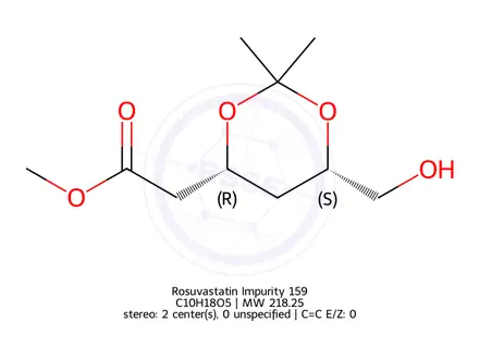 Chemical structure of methyl 2-((4R,6S)-6-(hydroxymethyl)-2,2-dimethyl-1,3-dioxan-4-yl)acetate