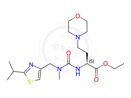 Chemical structure of (S)-Ethyl 2-[3-(2-Isopropyl-thiazol-4-ylmethyl)-3-methylureido]-4-morpholin-4-yl-butanoate