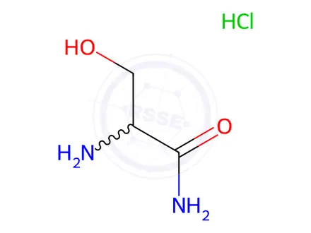 Chemical structure of 2-Amino-3-hydroxypropanamide hydrochloride
