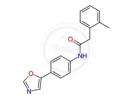 Chemical structure of 2-​Methyl-​N-​[4-​(5-​oxazolyl)​phenyl]​benzeneacetamide