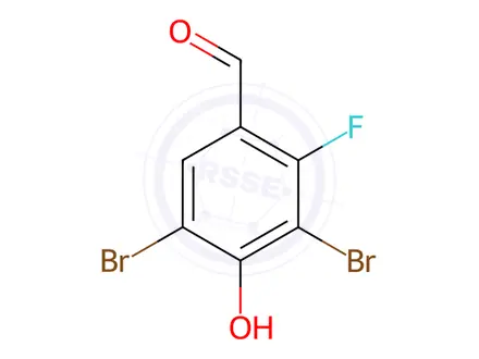 Chemical structure of Benzaldehyde, 3,5-dibromo-2-fluoro-4-hydroxy-