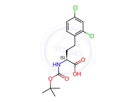 Chemical structure of N-Boc-2,4-dichloro-L-homophenylalanine