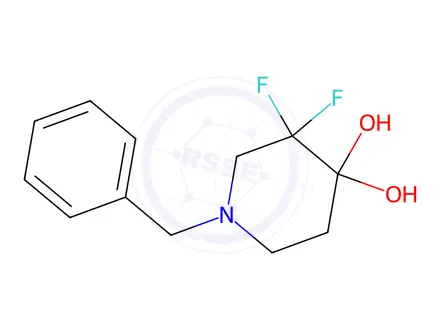 Chemical structure of 1-Benzyl-3,3-difluoro-4,4-piperidinediol