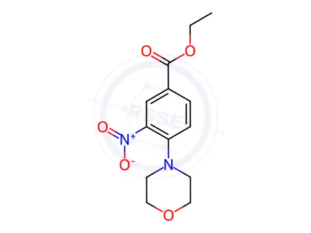 Chemical structure of Benzoic acid, 4-(4-morpholinyl)-3-nitro-, ethyl ester