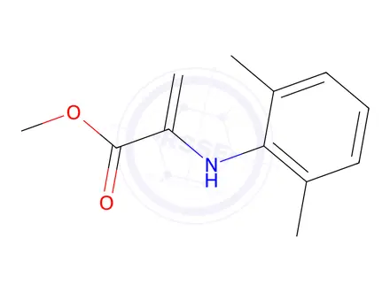 Chemical structure of 2-Propenoic acid, 2-((2,6-dimethylphenyl)amino)-, methyl ester